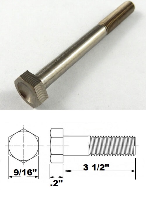 3/8 UNF X 3 1/2" TITANIUM HEX BOLT GRADE 5